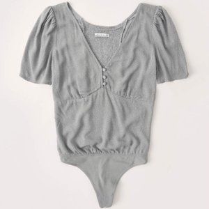 NWOT Sage Green Polka Dot Buttoned Bodysuit